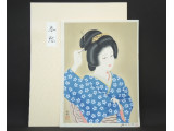 美人木版画 石田和歌 『 春愁 』 悠々洞出版