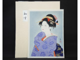 美人木版画 石田和歌 『 初雪 』 悠々洞出版
