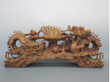 彫刻玉取り双龍 