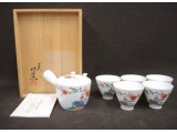 錦梅鳥文茶器 十四代酒井田柿右衛門