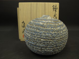 練上嘯裂文壷 〔人間国宝〕重要無形文化財 松井康成作