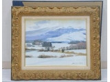 塗師祥一郎 油彩画「雪の高原」