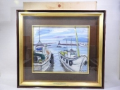 野口弥太郎　油彩画「港」