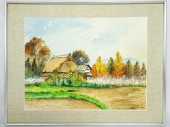 八代亜紀　水彩画「秋」