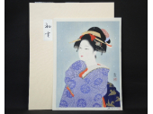 美人木版画 石田和歌 『 初雪 』 悠々洞出版