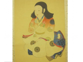 中村大三郎 婦女 絹本着色
