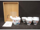 錦梅鳥文茶器 十四代酒井田柿右衛門