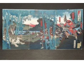 錦絵 楊洲周延「加藤清正 虎狩之図」