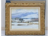 塗師祥一郎 油彩画「雪の高原」