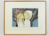 池田修三　木版画「晩秋・11月」