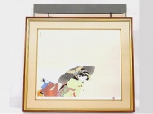上村松園　リトグラフ「牡丹雪」