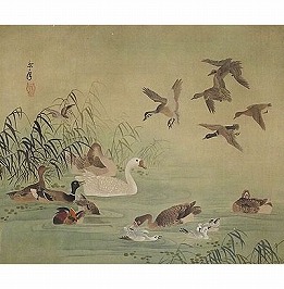 芦に水鳥図