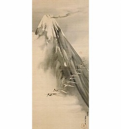 富士越鶴図