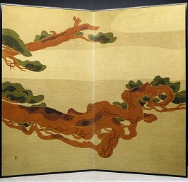 松図二枚折屏風