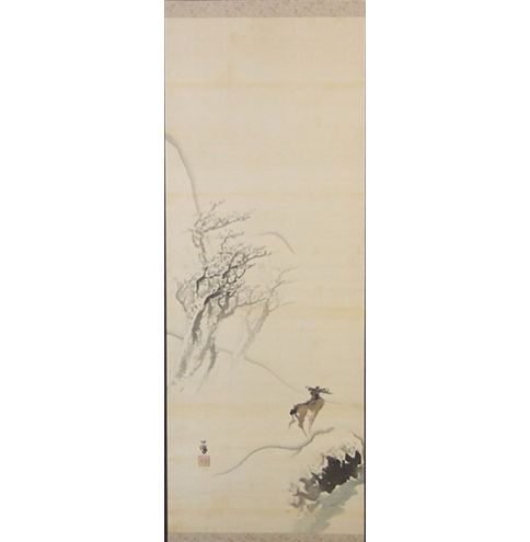 雪中鹿図