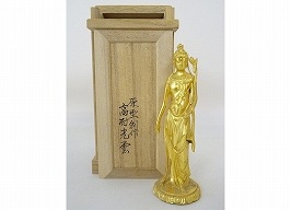 高村光雲　銀製金箔仕上聖観世音菩薩