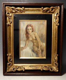 菅沼金六『裸婦』油彩画