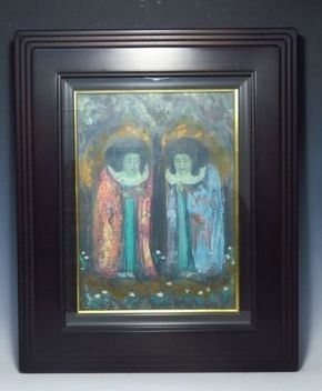 佐熊桂一郎『二人』油彩画