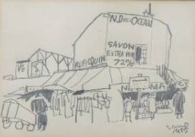 佐野繁次郎 鉛筆画