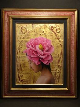 田村吉康 『花娘』 アクリル画