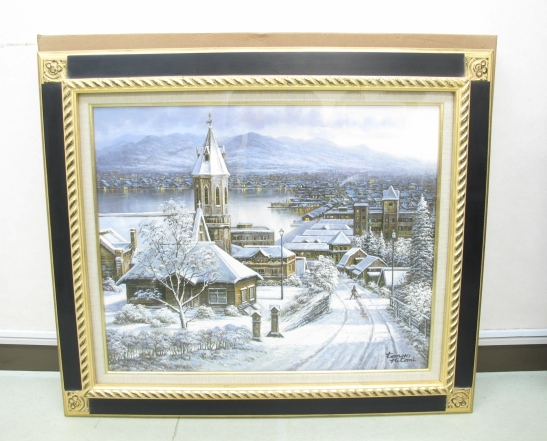 油彩画 人見友紀 「函館港」