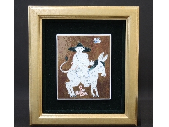 マイセン 陶板画(プラーク) サンチョ・パンサ