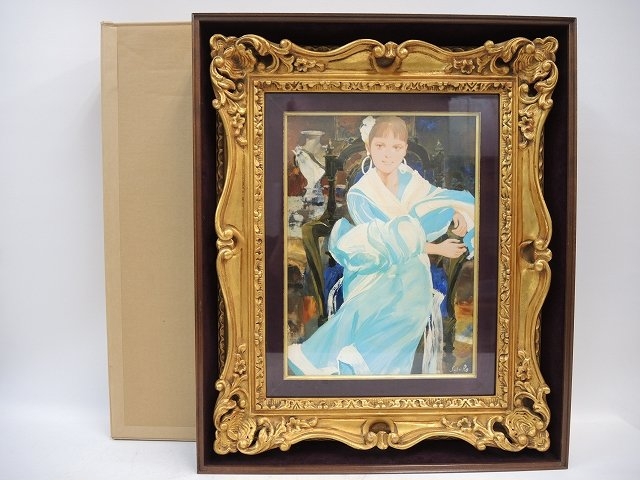 斎藤三郎 油彩画 「少女ローラ」