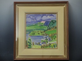 井手宣通 水彩画「雨上る(箱根新道)」
