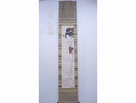 荒井寛方 掛軸「美人画」