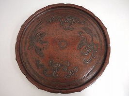 鎌倉彫丸盆 後藤斎宮
