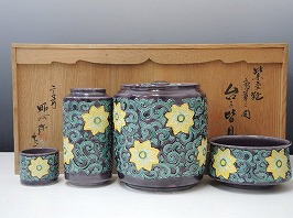 紫交趾唐草図台子皆具 高野昭阿弥