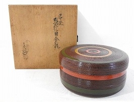 中村宗哲　独楽塗轆轤目喰籠