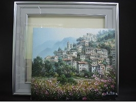 人見友紀 油彩画「ビケンザ村」